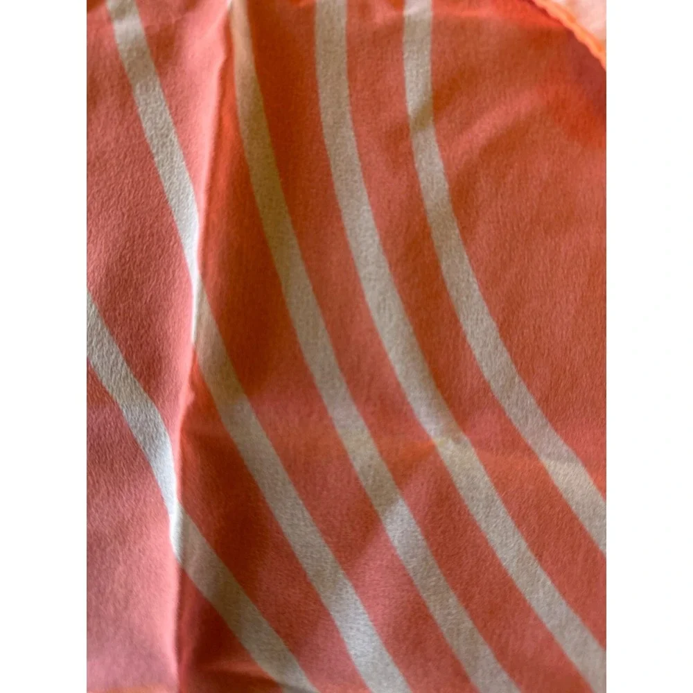 Vintage Vera Neumann Pink & White Striped Square Scarf